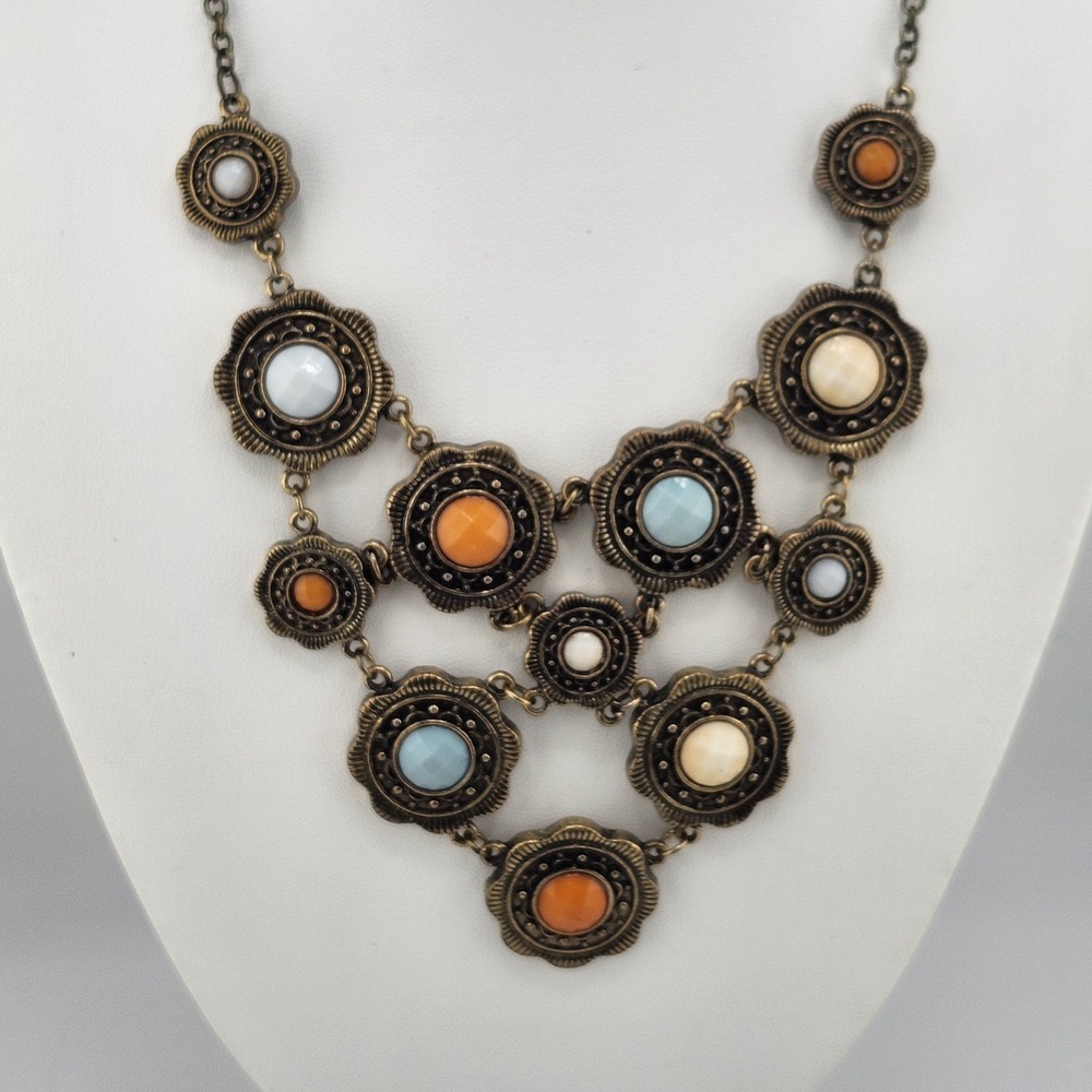 Multicolor Acrylic‎ Bib Statement Necklace